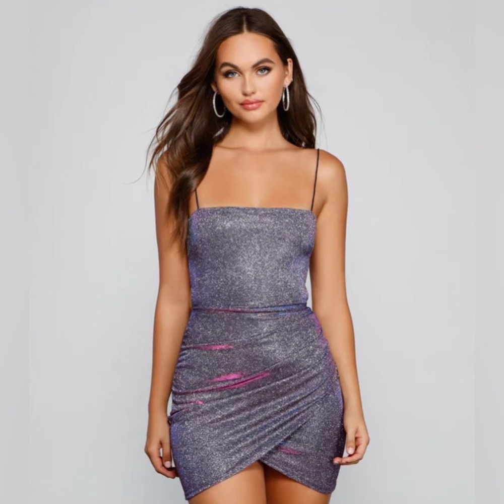holographic sparkly mini dress